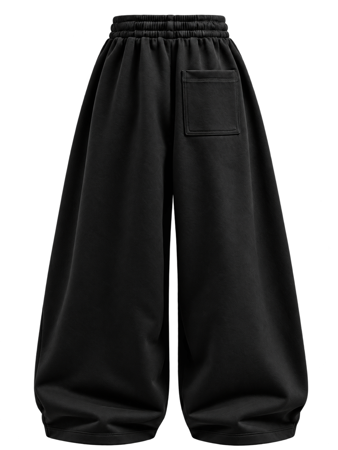 Black Baggy Pants, back with rear pocket