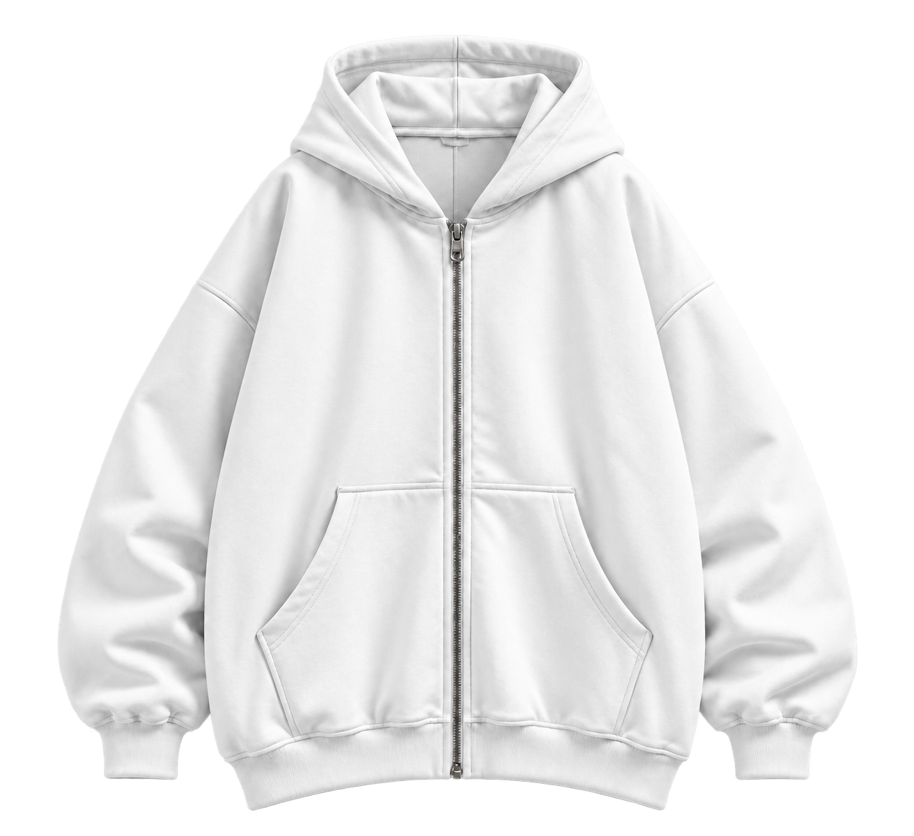 White Zip Hoodie, front with ŌYNE logo